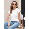 imageWomens Summer Tops Spring Outfits 2025 Fashion Casual Dressy T Shirts Cap Sleeve Workout Clothes Going Out Trendy VacationPure White
