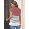 imageWomens Summer Tops Spring Outfits 2025 Fashion Casual Dressy T Shirts Cap Sleeve Workout Clothes Going Out Trendy VacationStriped Red