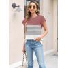 imageWomens Summer Tops Spring Outfits 2025 Fashion Casual Dressy T Shirts Cap Sleeve Workout Clothes Going Out Trendy VacationStriped Red