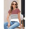 imageWomens Summer Tops Spring Outfits 2025 Fashion Casual Dressy T Shirts Cap Sleeve Workout Clothes Going Out Trendy VacationStriped Red