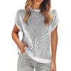 imageDisamer Summer Tops for Women 2025 Cap Sleeve Sweater Tank Tops Sleeveless Vest Oversized Short Sleeve ShirtsBlack