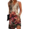 imageDisamer Womens Summer Dress 2025 Casual Button Down V Neck Sleeveless Boho Floral Beach Sundresses Vacation ALine DressesFlower Morning Glory