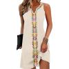 imageDisamer Womens Summer Dress 2025 Casual Button Down V Neck Sleeveless Boho Floral Beach Sundresses Vacation ALine DressesPrint Flower Middle
