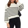imageWomens 2025 Fall Sweaters Trendy Long Sleeve Knitted Tops Side Slit Crew Neck Oversized Cropped Pullover Jumper