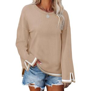 imageCrew Neck Sweater for Women Oversized Fall Winter Clothes 2023 Fashion Casual Loose Knitted Pullover Tops