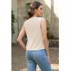 imageDisamer Sleeveless Sweater Vest for Women Crochet Knit Button Down Crop Cardigan Sleeveless Tank Tops with PocketsColor Apricot