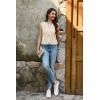 imageDisamer Sleeveless Sweater Vest for Women Crochet Knit Button Down Crop Cardigan Sleeveless Tank Tops with PocketsColor Apricot