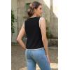 imageDisamer Sleeveless Sweater Vest for Women Crochet Knit Button Down Crop Cardigan Sleeveless Tank Tops with PocketsColor Black