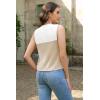 imageDisamer Sleeveless Sweater Vest for Women Crochet Knit Button Down Crop Cardigan Sleeveless Tank Tops with PocketsDouble Apricot
