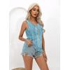 imageDisamer Tank Tops for Women 2025 Summer Casual Button Down Shirts Loose Fit V Neck Sleeveless Tshirt BlouseDewdrop Blue