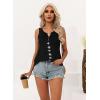 imageDisamer Tank Tops for Women 2025 Summer Casual Button Down Shirts Loose Fit V Neck Sleeveless Tshirt BlouseFlower Black