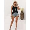 imageDisamer Tank Tops for Women 2025 Summer Casual Button Down Shirts Loose Fit V Neck Sleeveless Tshirt BlouseFlower Black