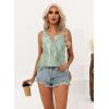 imageDisamer Tank Tops for Women 2025 Summer Casual Button Down Shirts Loose Fit V Neck Sleeveless Tshirt BlouseFlower Droplet