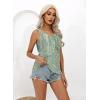 imageDisamer Tank Tops for Women 2025 Summer Casual Button Down Shirts Loose Fit V Neck Sleeveless Tshirt BlouseFlower Droplet