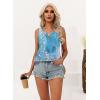 imageDisamer Tank Tops for Women 2025 Summer Casual Button Down Shirts Loose Fit V Neck Sleeveless Tshirt BlouseFlower Wallpaper Blue
