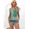 imageDisamer Tank Tops for Women 2025 Summer Casual Button Down Shirts Loose Fit V Neck Sleeveless Tshirt BlouseFlower Wallpaper Green