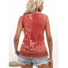 imageDisamer Tank Tops for Women 2025 Summer Casual Button Down Shirts Loose Fit V Neck Sleeveless Tshirt BlouseFlower Wallpaper Red
