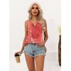 imageDisamer Tank Tops for Women 2025 Summer Casual Button Down Shirts Loose Fit V Neck Sleeveless Tshirt BlouseFlower Wallpaper Red