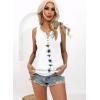 imageDisamer Tank Tops for Women 2025 Summer Casual Button Down Shirts Loose Fit V Neck Sleeveless Tshirt BlouseFlower White