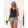 imageDisamer Tank Tops for Women 2025 Summer Casual Button Down Shirts Loose Fit V Neck Sleeveless Tshirt BlouseLace Black