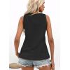 imageDisamer Tank Tops for Women 2025 Summer Casual Button Down Shirts Loose Fit V Neck Sleeveless Tshirt BlouseLace Black