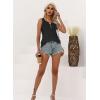 imageDisamer Tank Tops for Women 2025 Summer Casual Button Down Shirts Loose Fit V Neck Sleeveless Tshirt BlouseLace Black