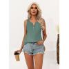 imageDisamer Tank Tops for Women 2025 Summer Casual Button Down Shirts Loose Fit V Neck Sleeveless Tshirt BlouseLace Green