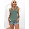imageDisamer Tank Tops for Women 2025 Summer Casual Button Down Shirts Loose Fit V Neck Sleeveless Tshirt BlouseLace Green