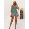 imageDisamer Tank Tops for Women 2025 Summer Casual Button Down Shirts Loose Fit V Neck Sleeveless Tshirt BlouseLace Green