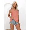 imageDisamer Tank Tops for Women 2025 Summer Casual Button Down Shirts Loose Fit V Neck Sleeveless Tshirt BlouseLace Orange