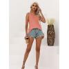 imageDisamer Tank Tops for Women 2025 Summer Casual Button Down Shirts Loose Fit V Neck Sleeveless Tshirt BlouseLace Orange