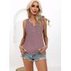 imageDisamer Tank Tops for Women 2025 Summer Casual Button Down Shirts Loose Fit V Neck Sleeveless Tshirt BlouseLace Pink