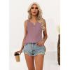 imageDisamer Tank Tops for Women 2025 Summer Casual Button Down Shirts Loose Fit V Neck Sleeveless Tshirt BlouseLace Pink