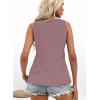 imageDisamer Tank Tops for Women 2025 Summer Casual Button Down Shirts Loose Fit V Neck Sleeveless Tshirt BlouseLace Pink