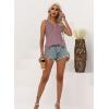 imageDisamer Tank Tops for Women 2025 Summer Casual Button Down Shirts Loose Fit V Neck Sleeveless Tshirt BlouseLace Pink