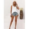 imageDisamer Tank Tops for Women 2025 Summer Casual Button Down Shirts Loose Fit V Neck Sleeveless Tshirt BlouseLace White