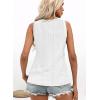 imageDisamer Tank Tops for Women 2025 Summer Casual Button Down Shirts Loose Fit V Neck Sleeveless Tshirt BlouseLace White