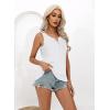 imageDisamer Tank Tops for Women 2025 Summer Casual Button Down Shirts Loose Fit V Neck Sleeveless Tshirt BlouseLace White
