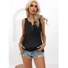 imageDisamer Tank Tops for Women 2025 Summer Casual Button Down Shirts Loose Fit V Neck Sleeveless Tshirt BlouseLiu Black