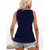 imageDisamer Tank Tops for Women 2025 Summer Casual Button Down Shirts Loose Fit V Neck Sleeveless Tshirt BlouseLiu Navy