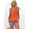 imageDisamer Tank Tops for Women 2025 Summer Casual Button Down Shirts Loose Fit V Neck Sleeveless Tshirt BlouseLiu Orange
