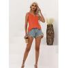 imageDisamer Tank Tops for Women 2025 Summer Casual Button Down Shirts Loose Fit V Neck Sleeveless Tshirt BlouseLiu Orange