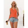 imageDisamer Tank Tops for Women 2025 Summer Casual Button Down Shirts Loose Fit V Neck Sleeveless Tshirt BlouseLiu Orange