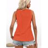 imageDisamer Tank Tops for Women 2025 Summer Casual Button Down Shirts Loose Fit V Neck Sleeveless Tshirt BlouseLiu Orange