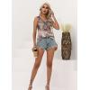 imageDisamer Tank Tops for Women 2025 Summer Casual Button Down Shirts Loose Fit V Neck Sleeveless Tshirt BlousePattern Purple