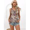 imageDisamer Tank Tops for Women 2025 Summer Casual Button Down Shirts Loose Fit V Neck Sleeveless Tshirt BlousePattern Purple