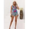 imageDisamer Tank Tops for Women 2025 Summer Casual Button Down Shirts Loose Fit V Neck Sleeveless Tshirt BlousePlaid Purple
