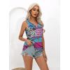 imageDisamer Tank Tops for Women 2025 Summer Casual Button Down Shirts Loose Fit V Neck Sleeveless Tshirt BlousePlaid Purple