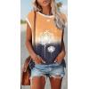 imageDisamer Womens Cap Sleeve Tank Tops 2025 Sleeveless T Shirts Loose Fit Cute Graphic Tees Funny Short Sleeve BlousesPrint Dandelion