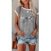 imageDisamer Womens Cap Sleeve Tank Tops 2025 Sleeveless T Shirts Loose Fit Cute Graphic Tees Funny Short Sleeve BlousesPrint Dragonfly